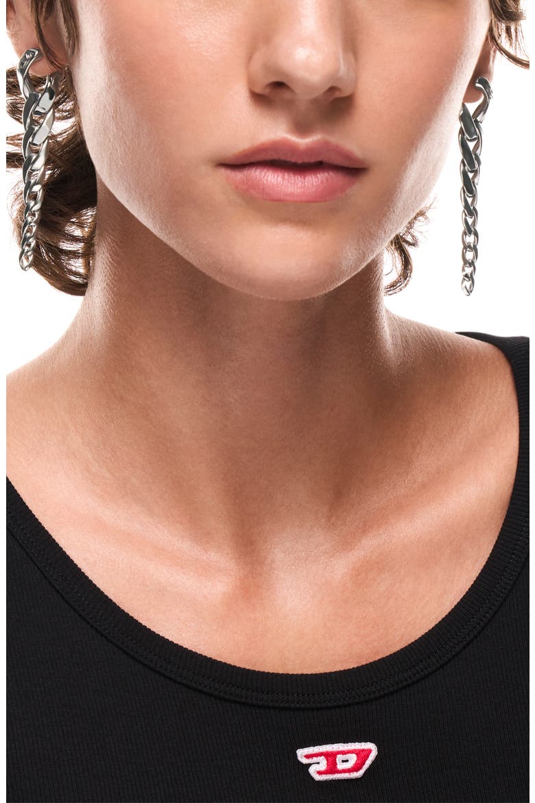 Curb Chain Drop Earrings, Alternate, color, SILVER