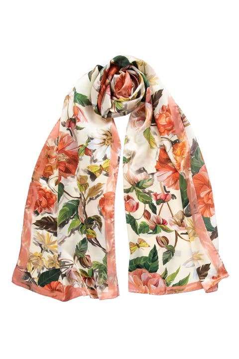 Rosa - Long Satin Silk Scarf for Women