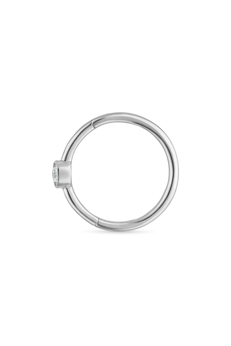 Scallop Diamond Hoop Earring, Alternate, color, WHITE GOLD