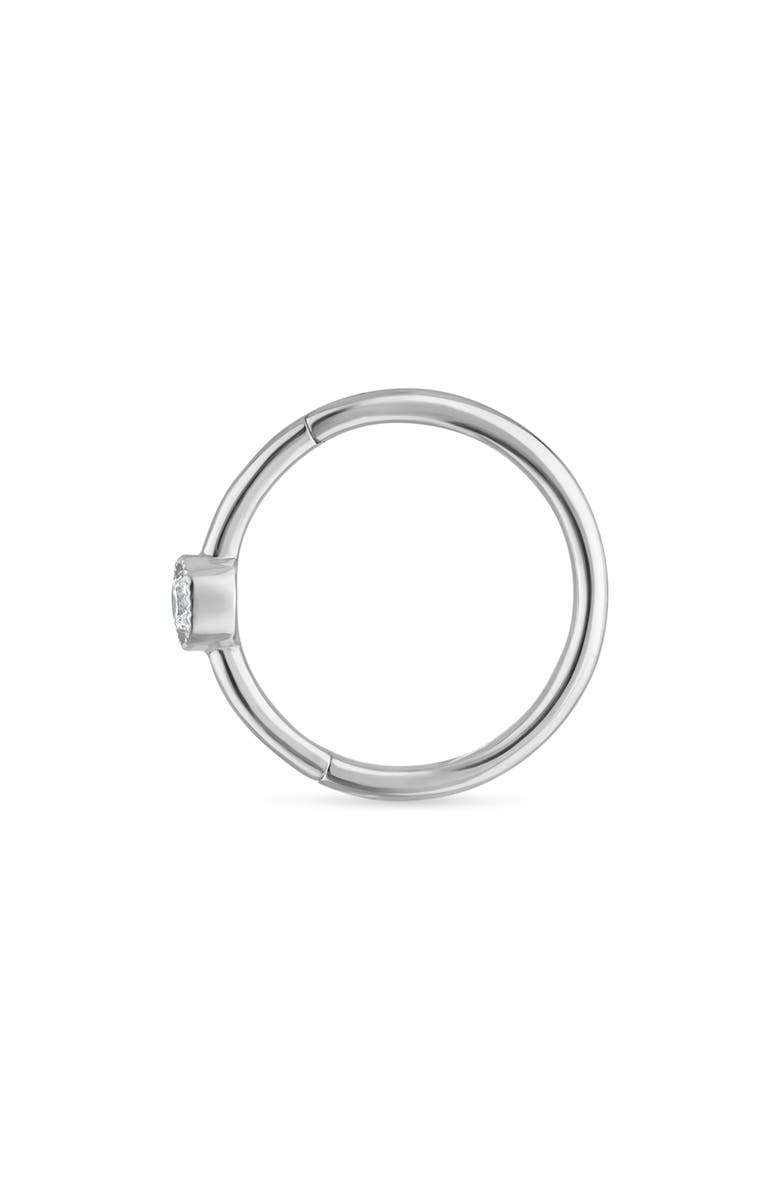 MARIA TASH Scallop Diamond Hoop Earring, Alternate, color, White Gold