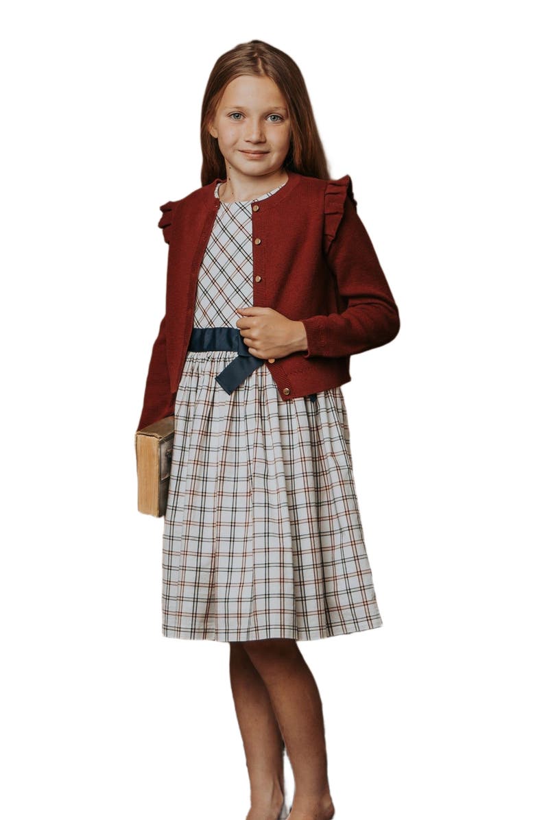 Hope & Henry Girls' Organic Stretch Poplin Sash Dress, Kids, Alternate, color, 