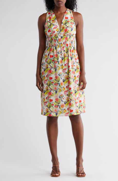 STITCHDROP Springwater Print Sleeveless Dress