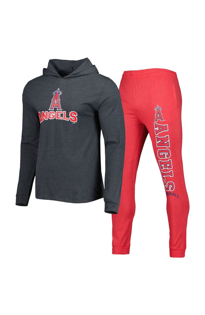 CONCEPTS SPORT Men's Concepts Sport Red/Charcoal Los Angeles Angels Meter Hoodie & Joggers Set, Main, color, 