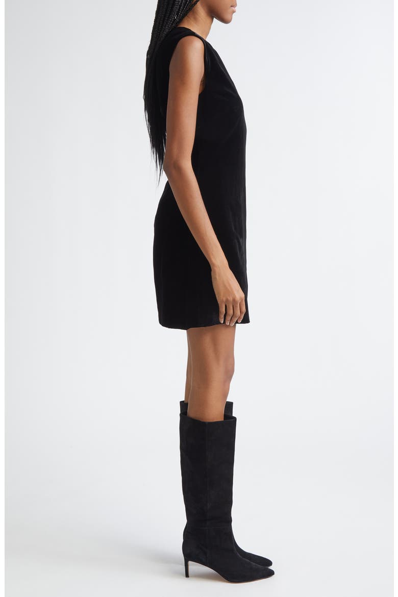 Svetlana Back Cutout Velvet Dress, Alternate, color, BLACK