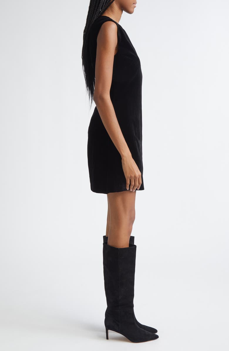 Veronica Beard Svetlana Back Cutout Velvet Dress, Alternate, color, Black