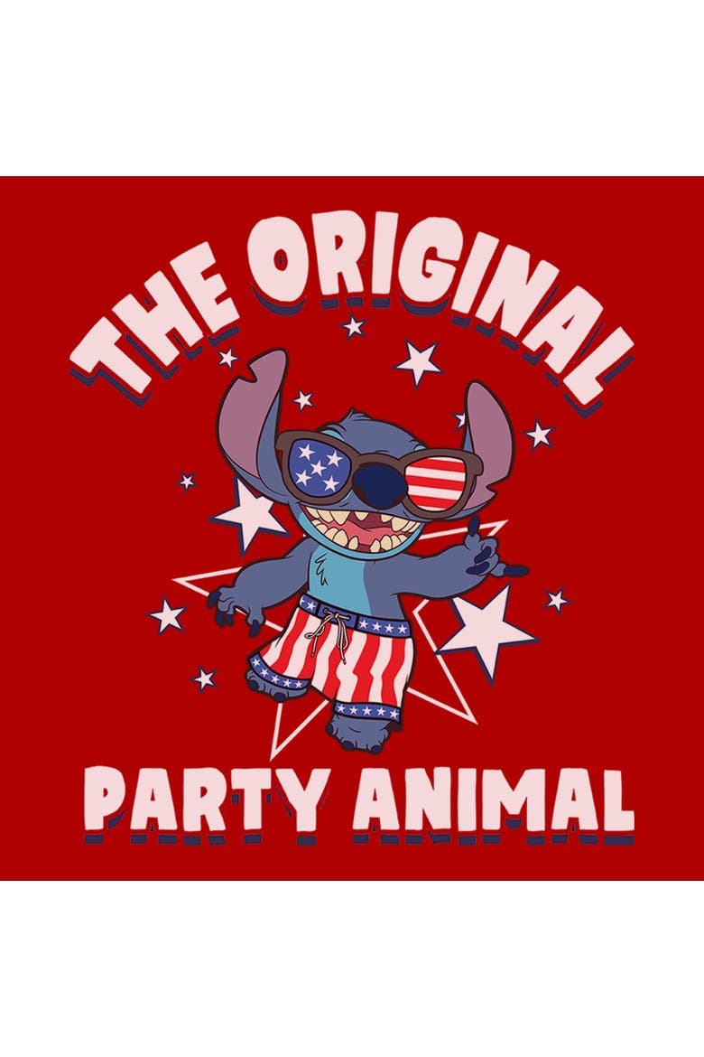 Junior's The Original Party Animal Short Sleeve Graphic T-Shirt, Alternate, color, Red