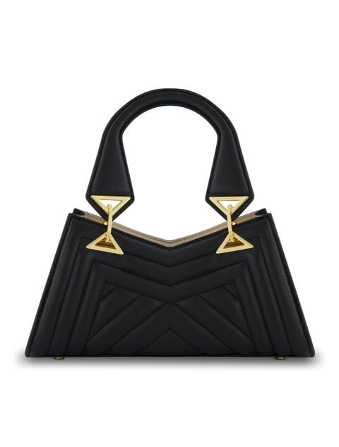 Angular Quilted Napa Leather Handbag