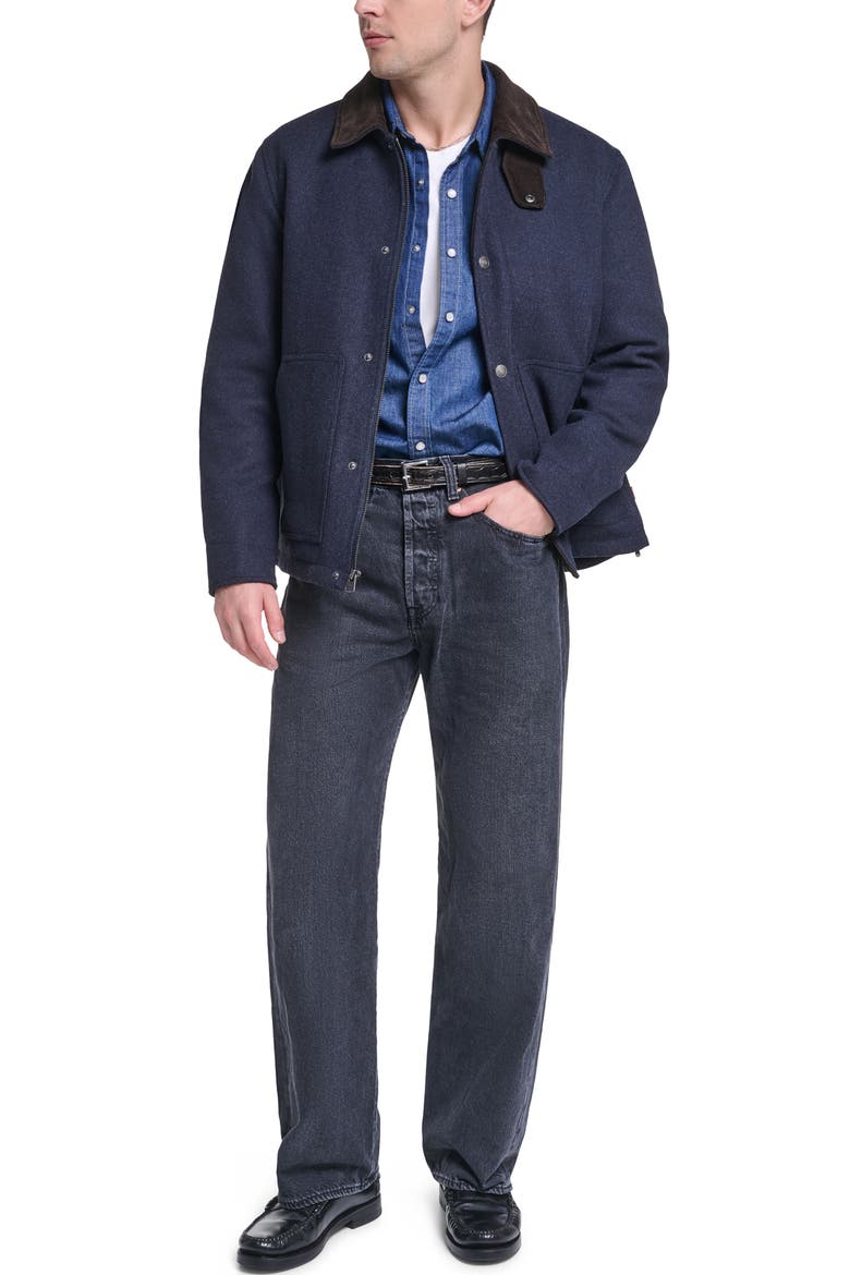 Corduroy Collar Barn Jacket, Alternate, color, NAVY