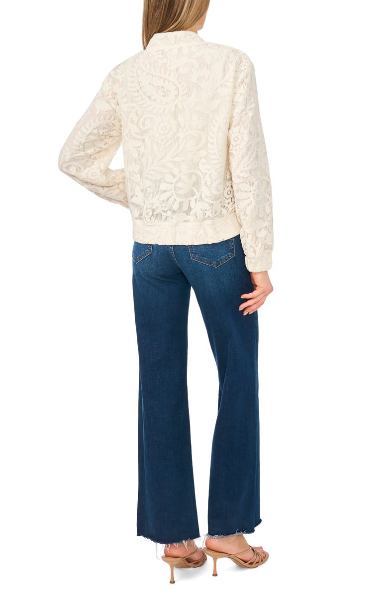Halogen<sup>®</sup> Floral Lace Knit Bomber Jacket, Alternate, color,