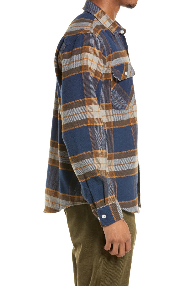 Brixton Men's Bowery Plaid Flannel Button-Up Shirt, Alternate, color, 