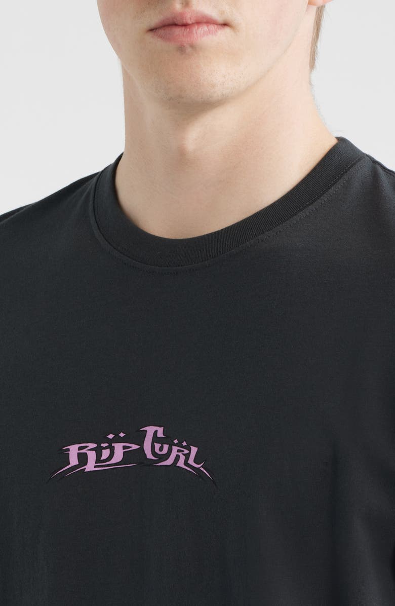 Rip Curl Hazed & Tubed Cotton Graphic T-Shirt, Alternate, color, Washed Black