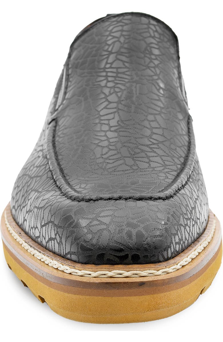 Mezlan Textured Slip-On Loafer, Alternate, color, Black