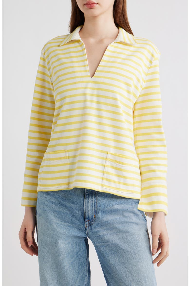 Mariner Stripe Jersey Shirt, Main, color, SUNFISH YELLOW/ DECKWASH WHITE