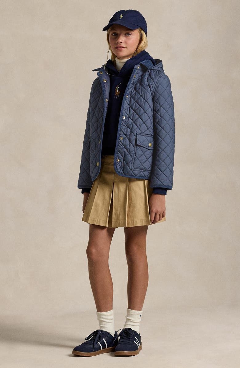 Polo Ralph Lauren Kids' Audrey Quilted Jacket with Removable Hood, Alternate, color, Newport Navy