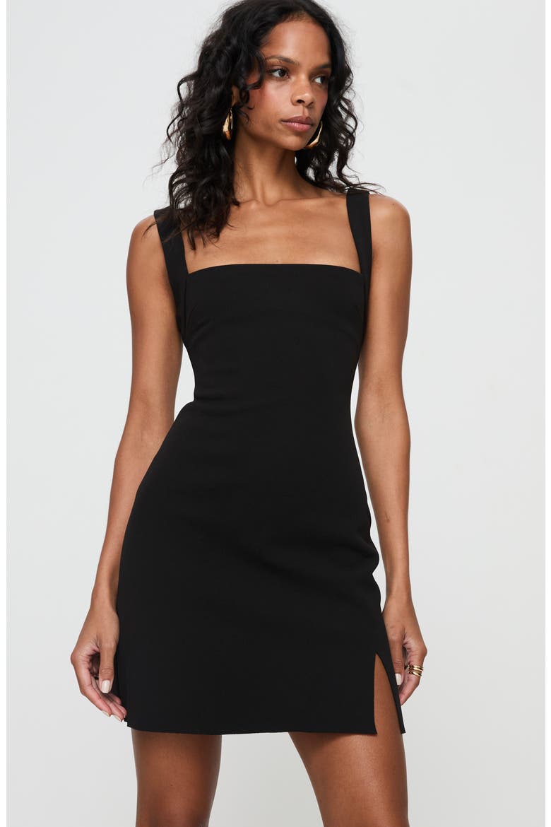 Bombshell Square Neck Minidress, Alternate, color, BLACK