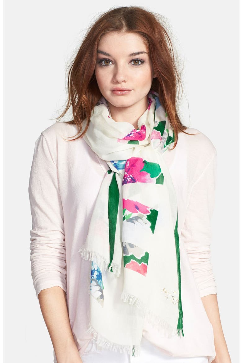 'in full 'bloom' scarf, Main, color, CREAM MULTI