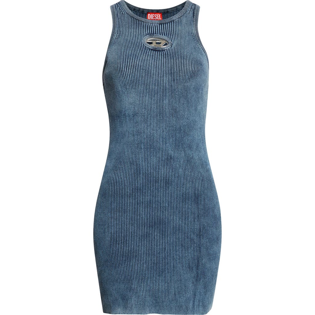 Diesel ® M-anchorage-sl Rib Body-con Minidress In Blue