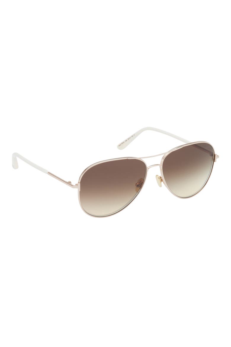 Clark 59mm Pilot Sunglasses, Alternate, color, SHINY ROSE GOLD / GRAD MIRROR