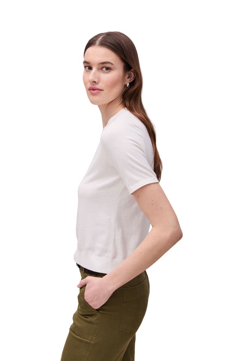 Washable Cotton Silk Tee, Alternate, color, Coconut Milk