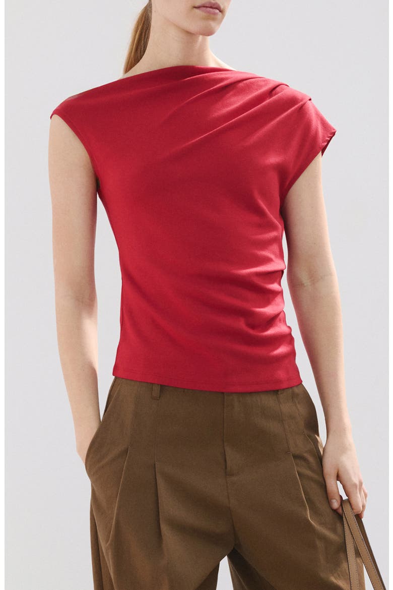 Asymmetric One-Shoulder Top, Main, color, RED