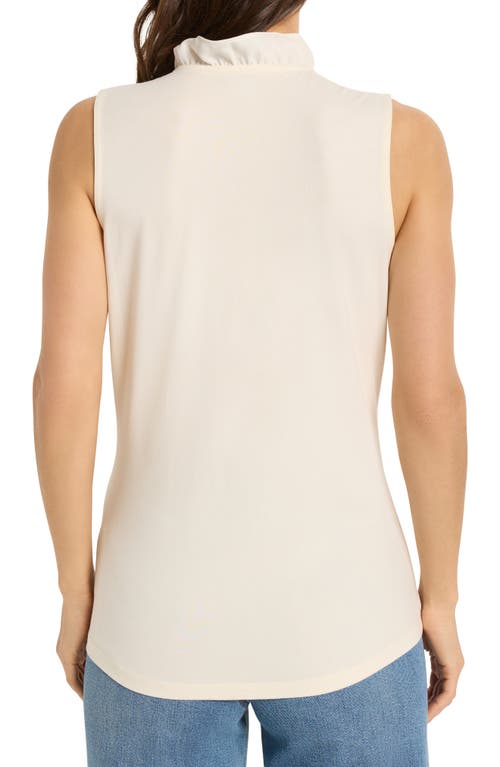 Nic + Zoe Nic+zoe Ruffle Around Mixed Media Tank In Classic Cream
