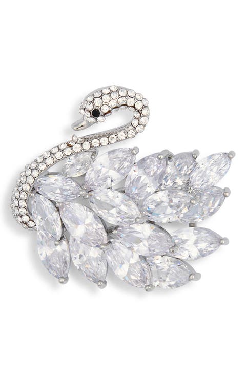 Sasha Cubic Zirconia Swan Brooch