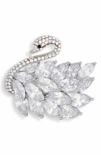 EYE CANDY LOS ANGELES Sasha Cubic Zirconia Swan Brooch
