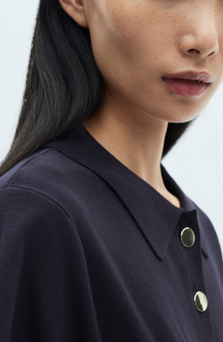 MANGO Fit & Flare Sweater Shirtdress, Alternate, color, Navy