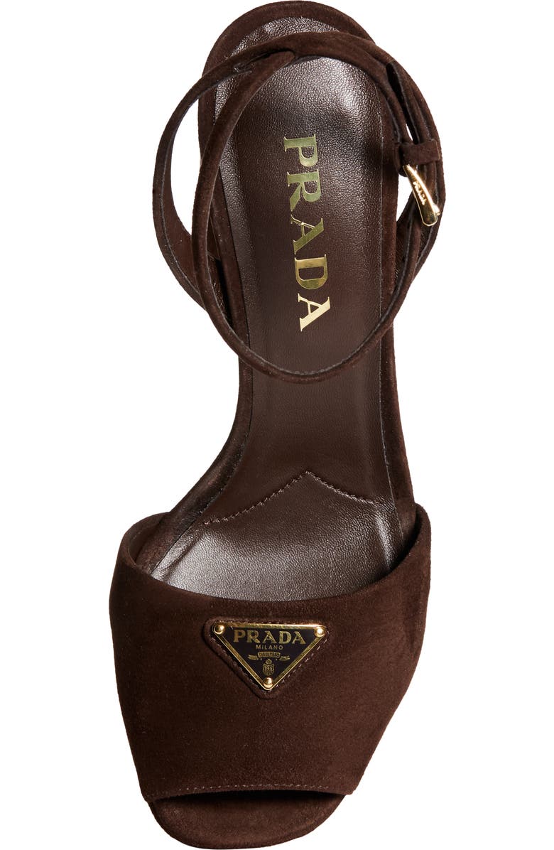 Prada Logo Platform Sandal, Alternate, color, Moro
