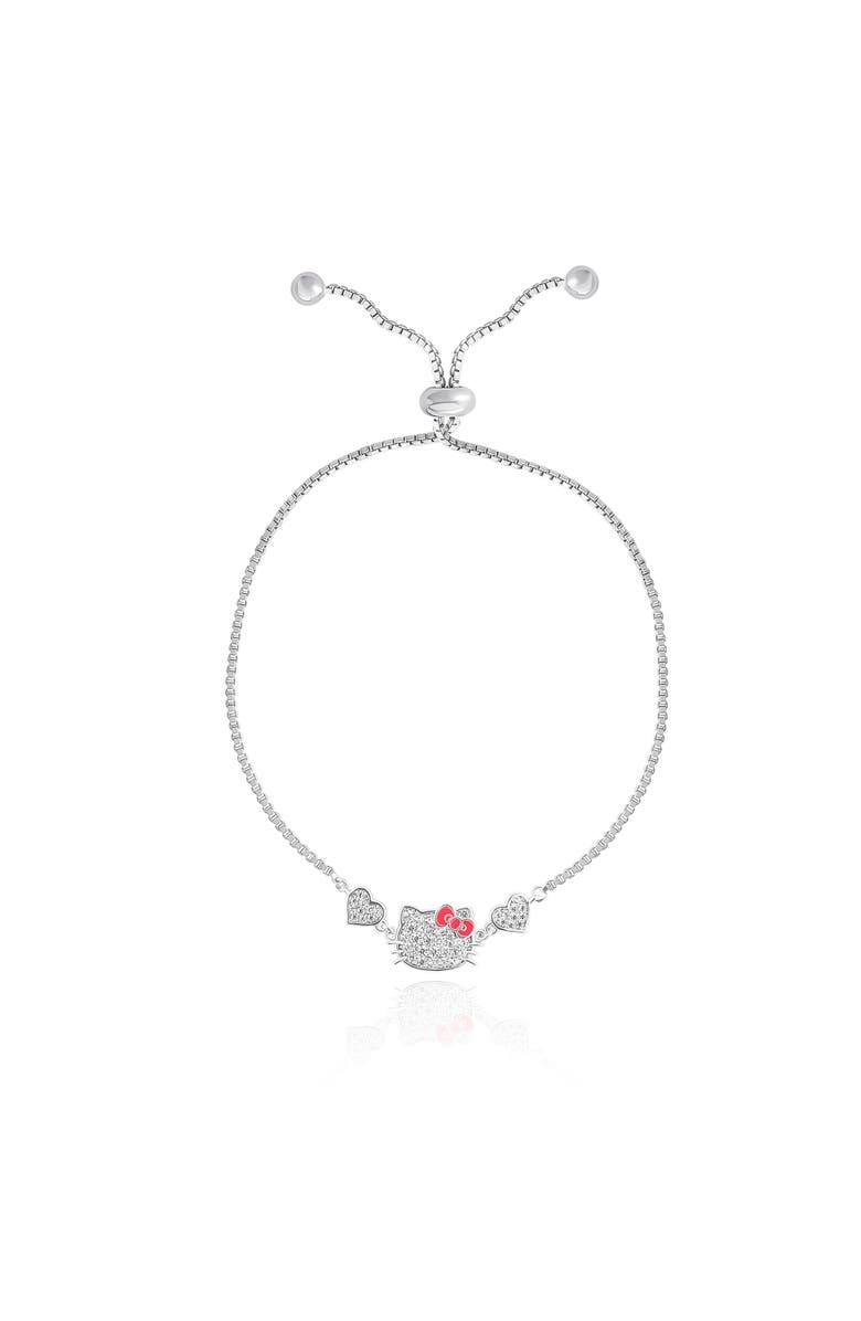 Hello Kitty Heart Lariat Bracelet, Main, color, Silver