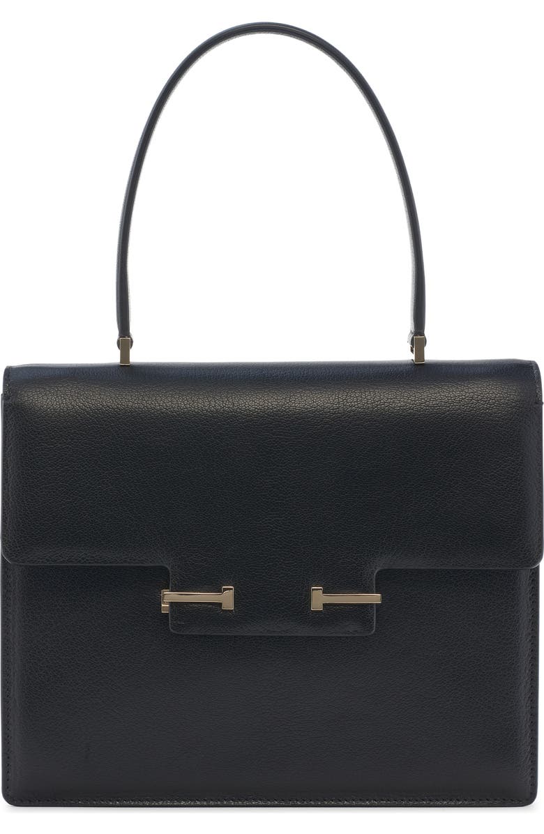 TOM FORD Small Double T Leathe Top Handle Bag, Main, color, Black