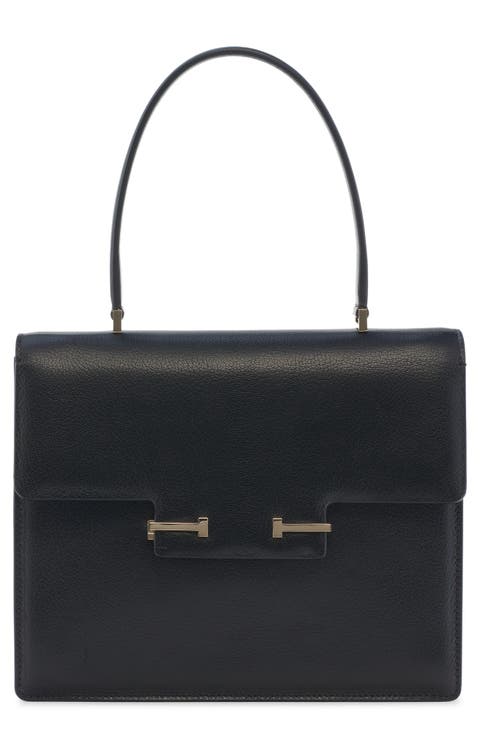 Small Double T Leathe Top Handle Bag