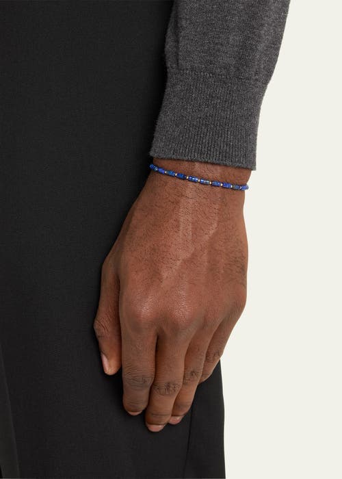 Jan Leslie 18k Gold Lapis Beaded Bracelet In Blue