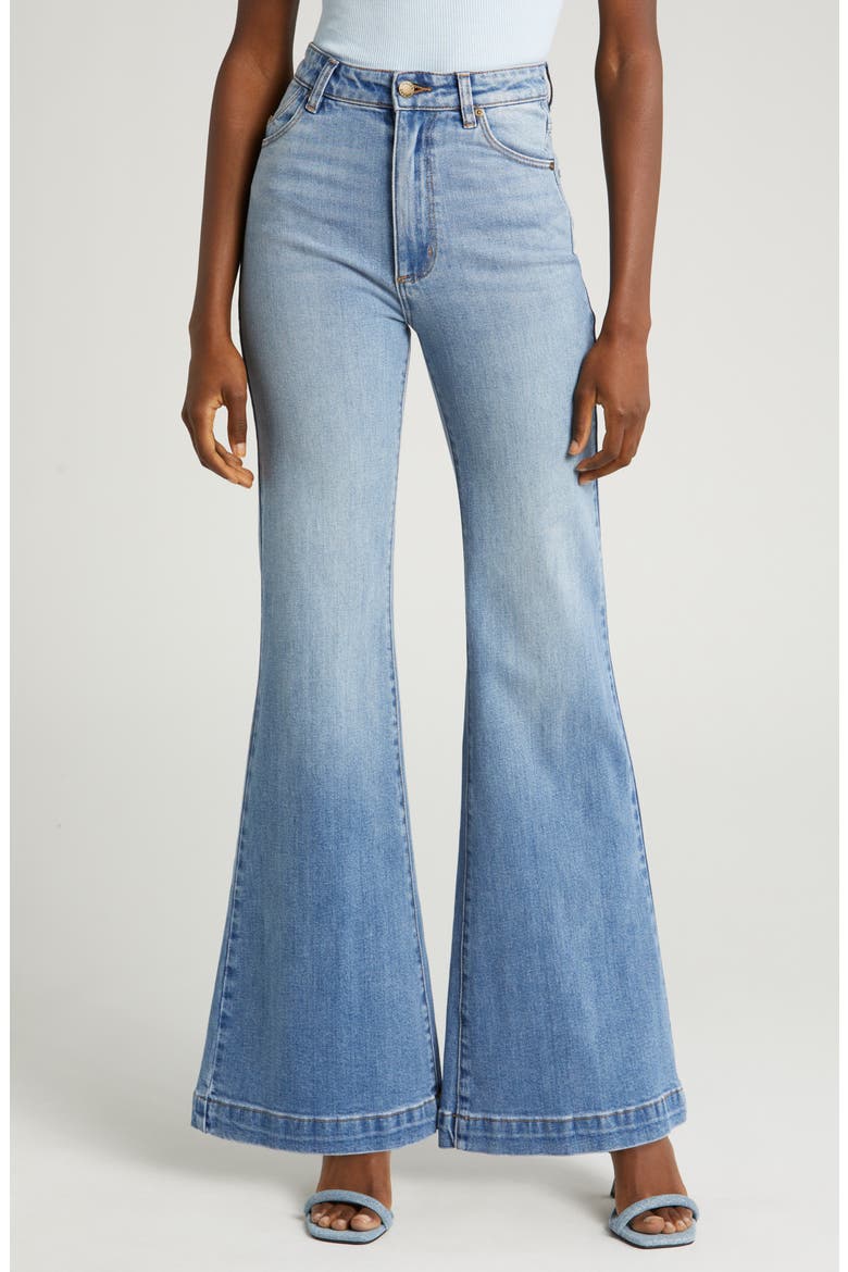 East Coast Organic Cotton Blend Flare Leg Jeans, Main, color, MID VINTAGE BLUE