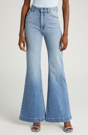 Rolla's East Coast Organic Cotton Blend Flare Leg Jeans In Mid Vintage Blue