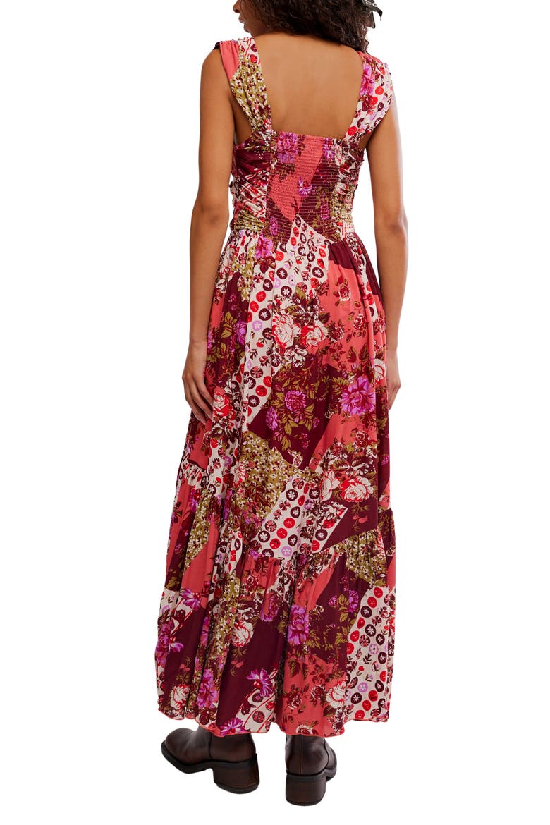 Sasha Floral Mesh Midi Dress, Alternate, color, STRAWBERRY COMBO