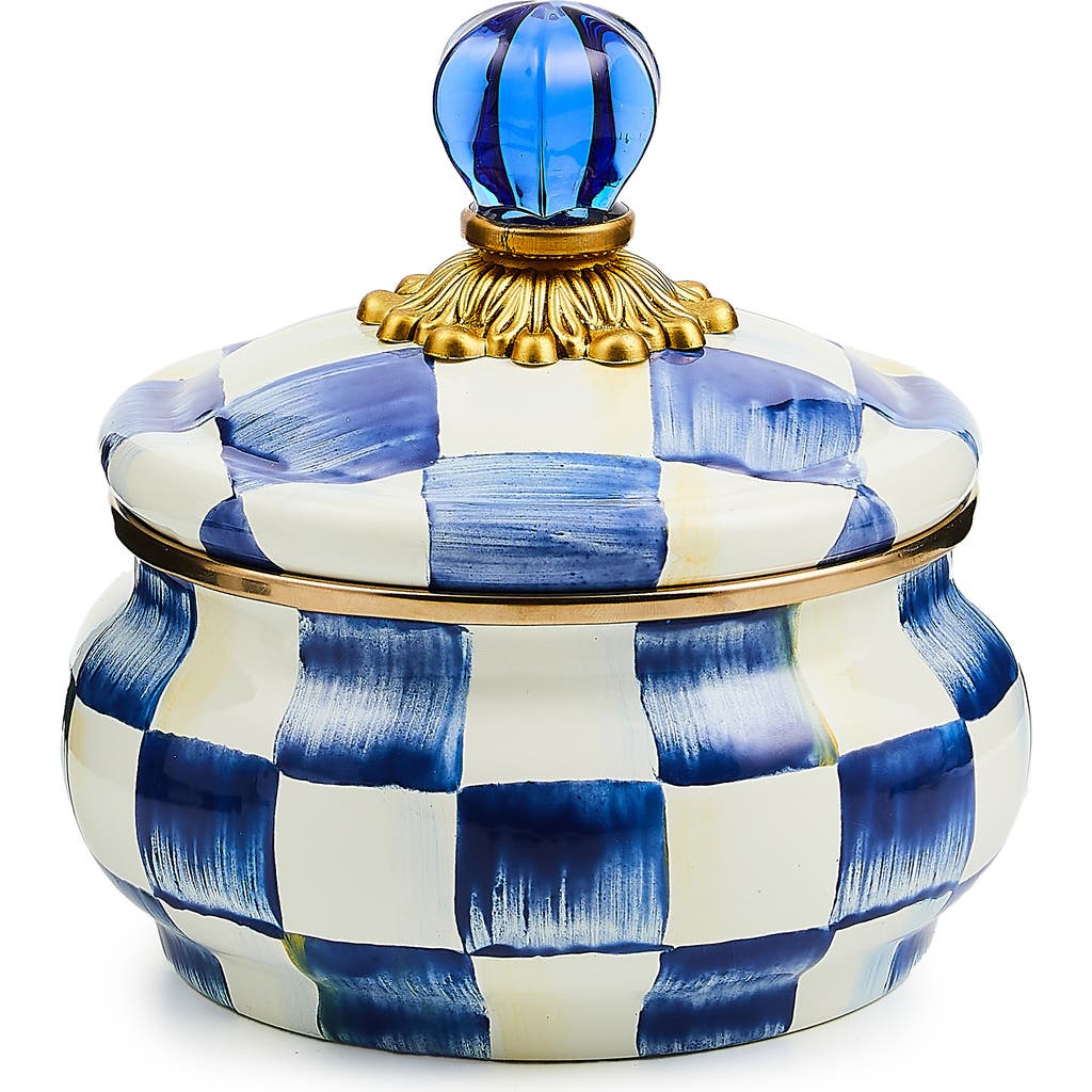 Mackenzie-childs Mackenzie Childs Royal Check Enameled Steel Squashed Pot
