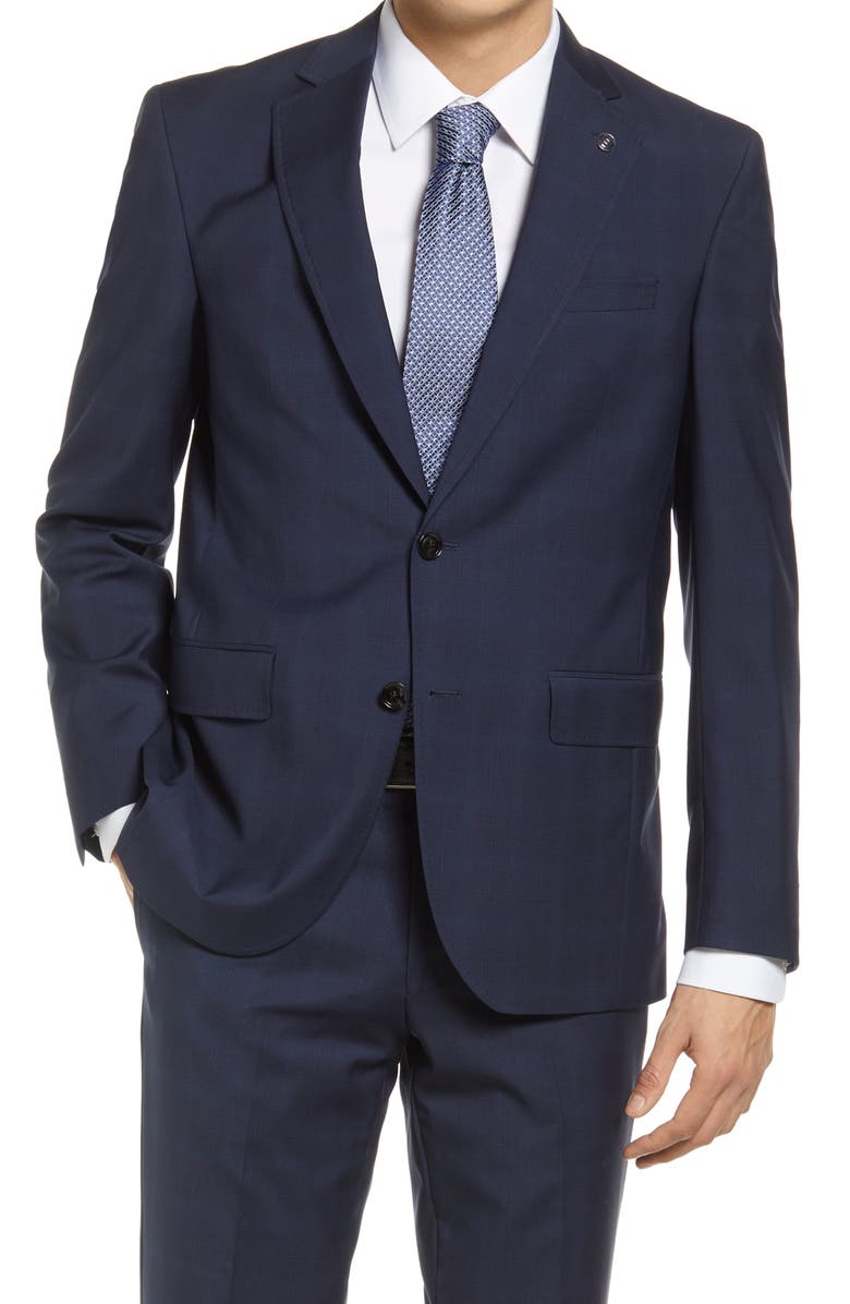 Ted Baker London Jay Slim Fit Plaid Wool Suit, Alternate, color, 