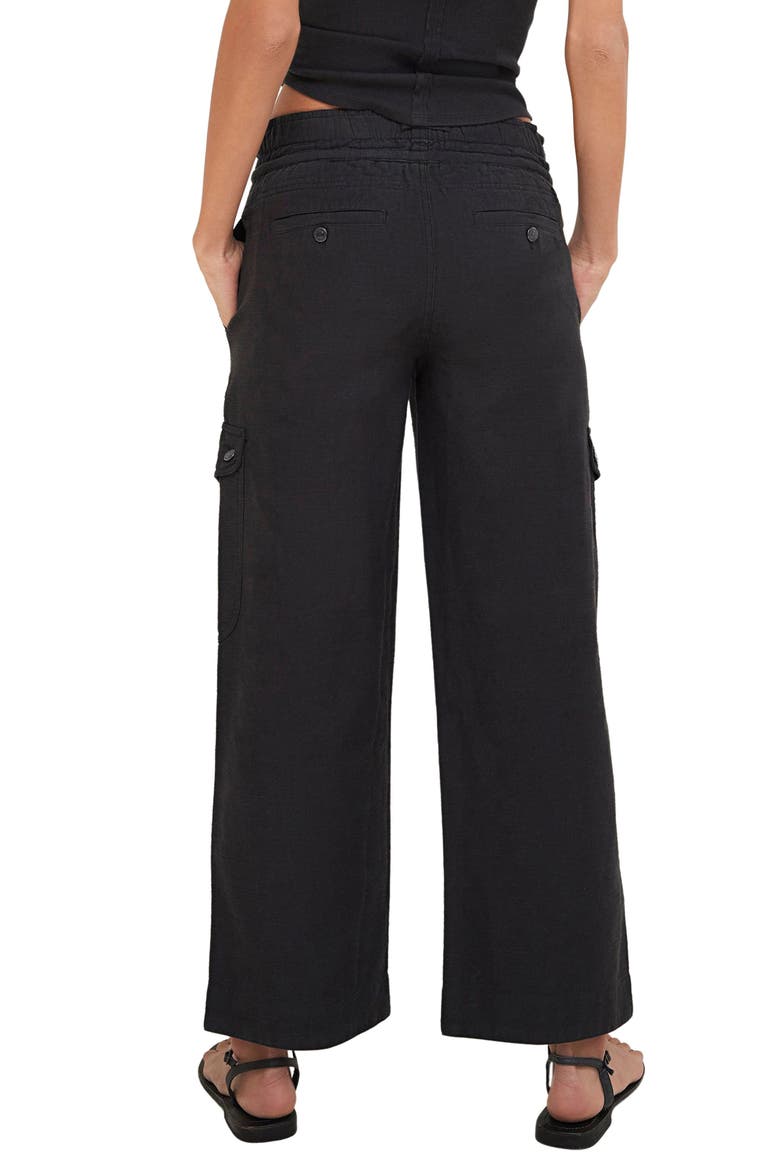 Park Ave Cotton Cargo Pants, Alternate, color, BLACK