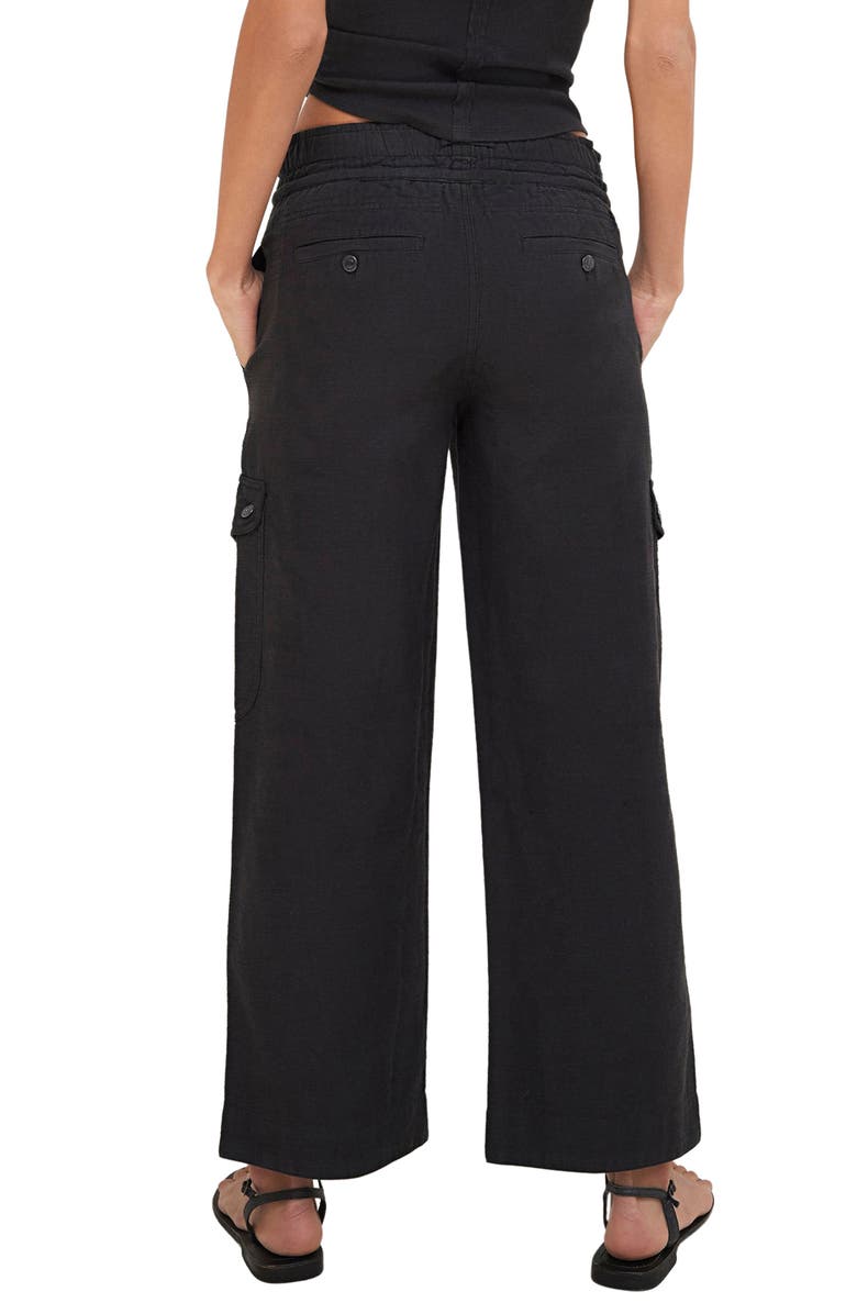 Free People Park Ave Cotton Cargo Pants, Alternate, color, Black