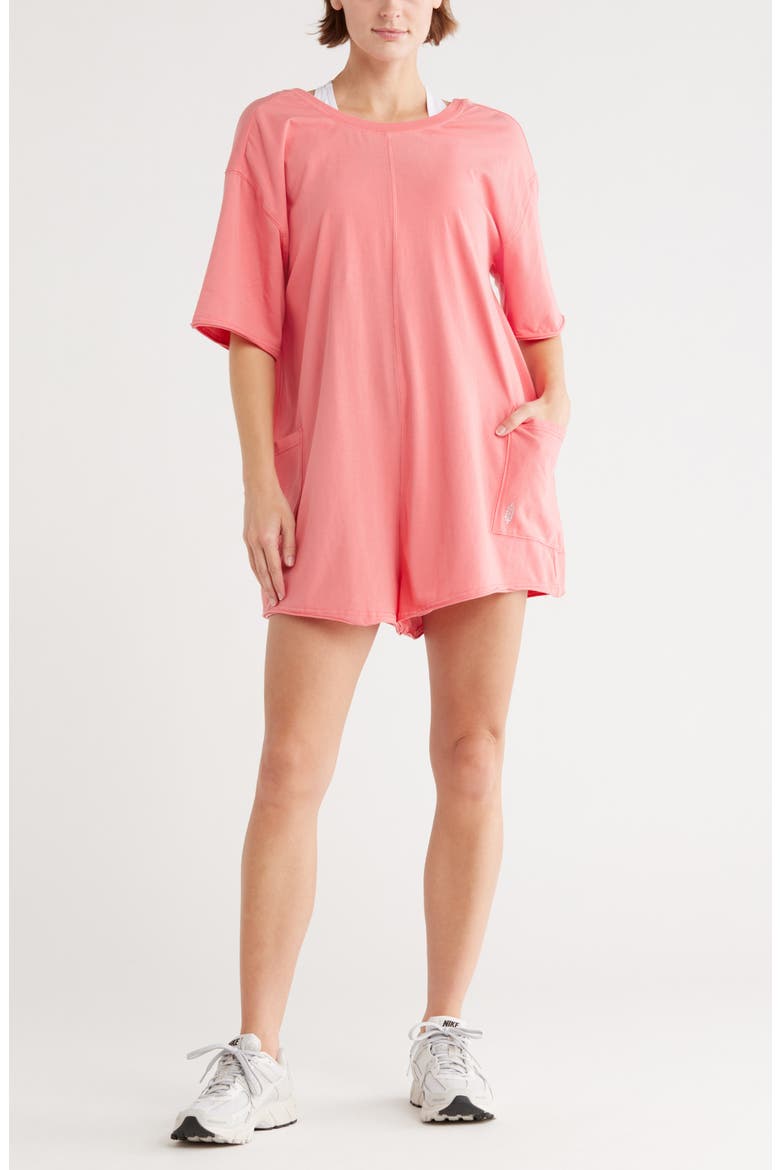 FP Movement Hot Shot Tee Romper, Main, color, HIBISCUS