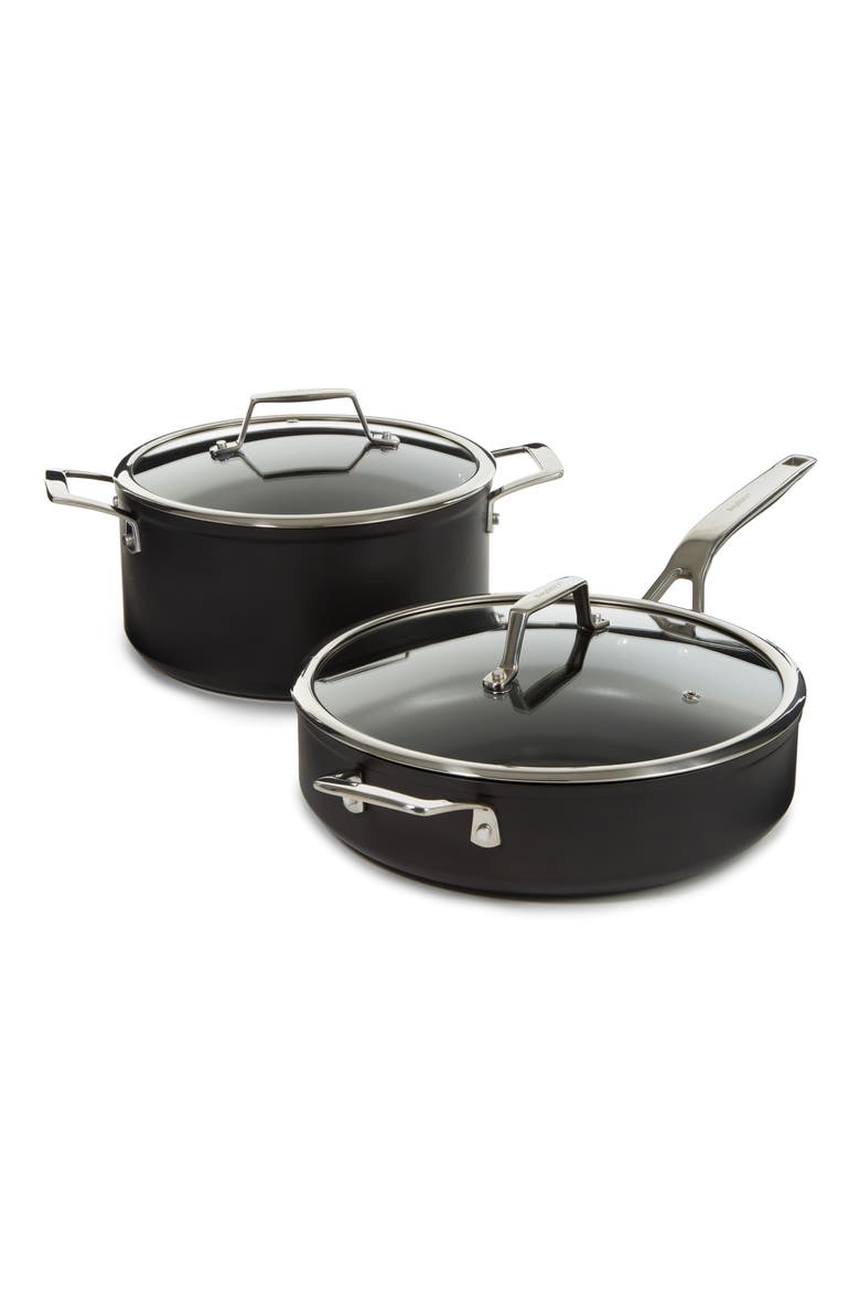 Hard Anodized 4-Piece Cookware Set, Main, color, BLACK