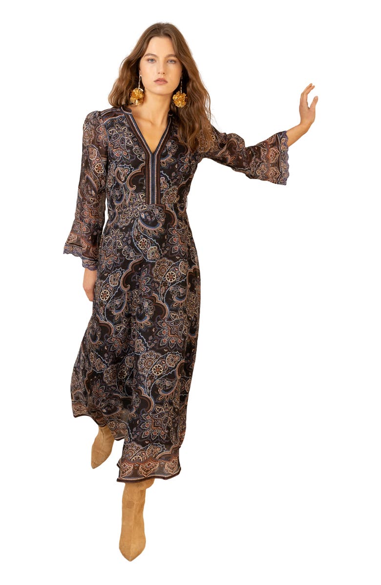 Hale Bob Artemis Organza Maxi Dress, Alternate, color, 