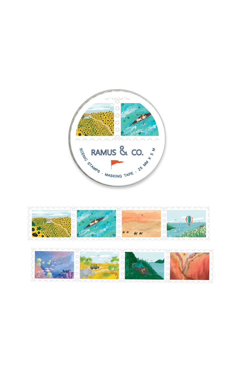 Ramus & Co Everyday Masking Tape Roll of Perforated Stamps - 3ct Rolls, "Sandy" + "Scenic" + "Red & Blue", Alternate, color, Multi-Pack