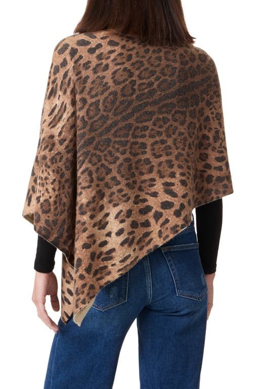 Sofia Cashmere Cashmere & Wool Blend Poncho In Brown