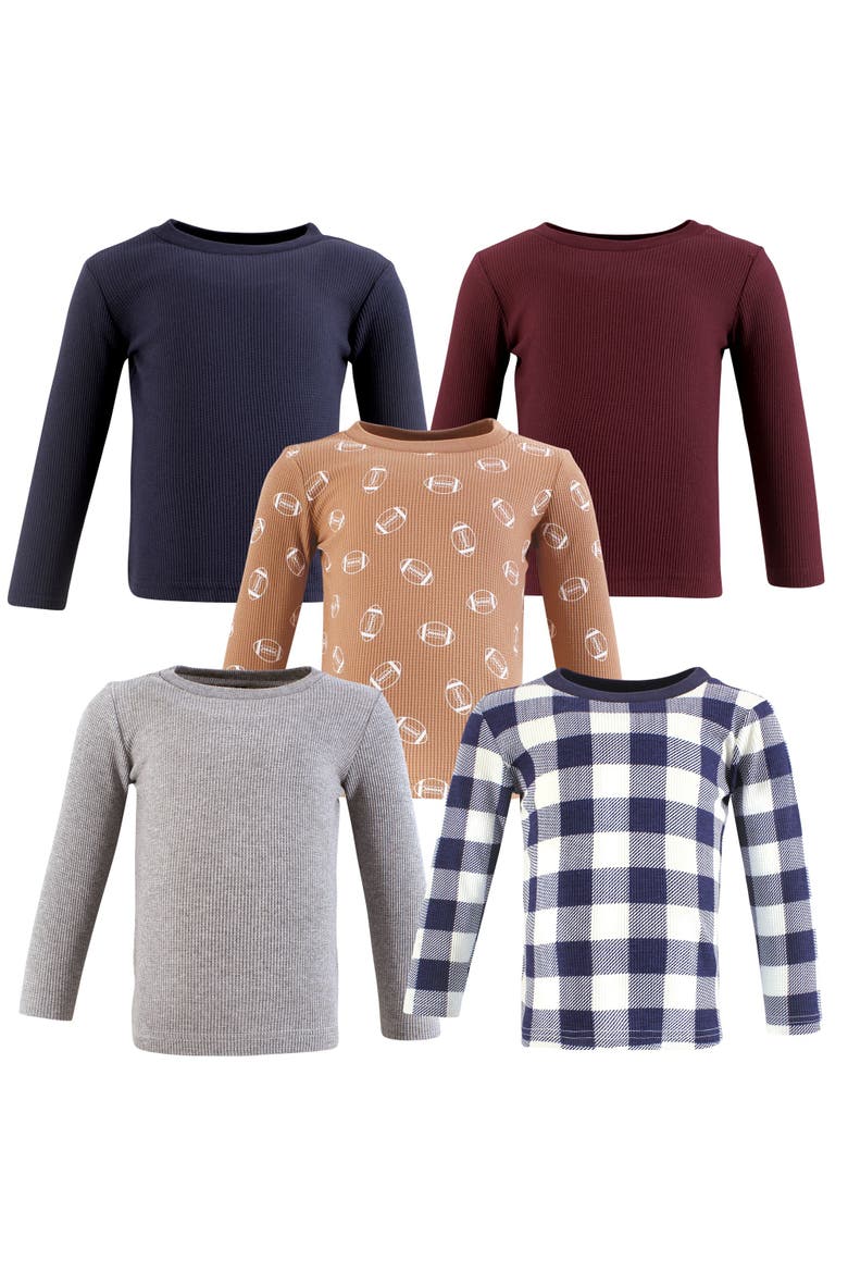 Warm Long-Sleeve T-Shirt Collection 5-Pack, Main, color, Football