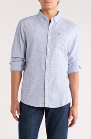 Original Penguin Stripe Stretch Linen & Cotton Button-Down Shirt