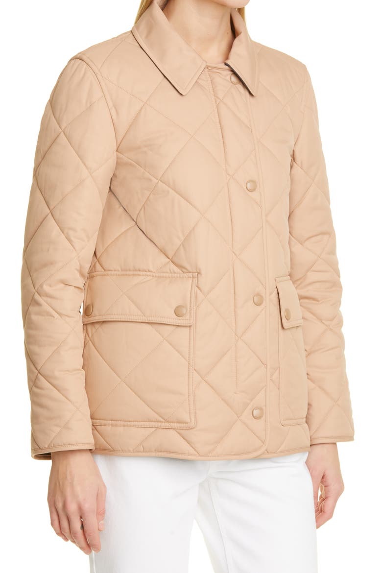 Kemptown Quilted Gabardine Coat with Removable Faux Shearling Collar, Alternate, color, CAMEL