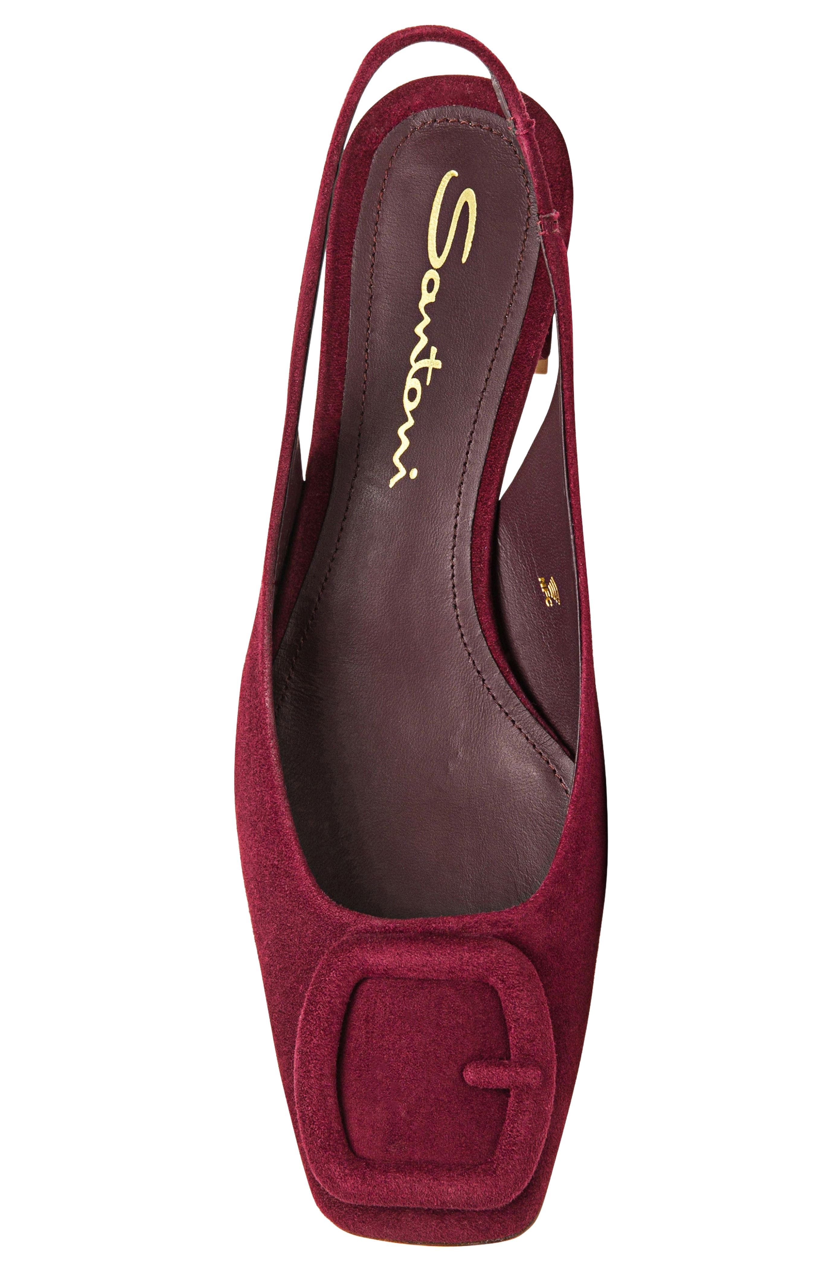 Women's Lemon Suede Sling Back, Alternate, color, Burgundy