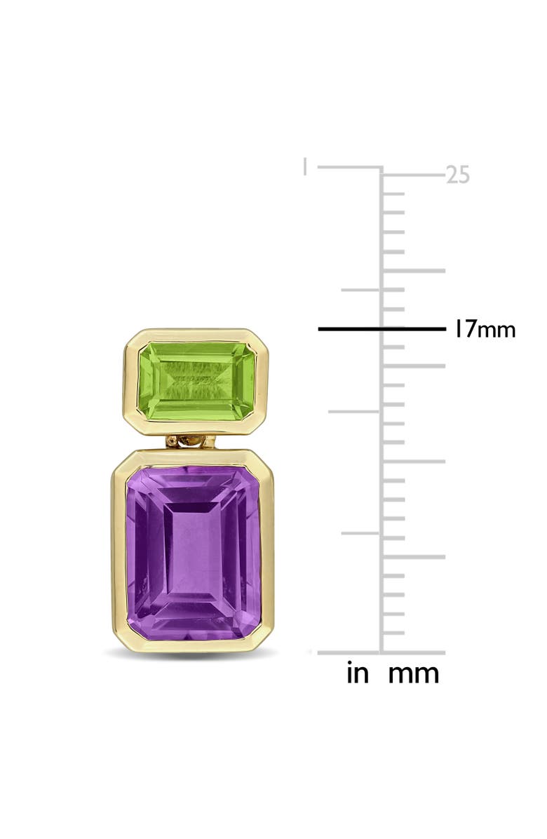 Julianna B. Gemstone Two-Stone Drop Earrings 10K, Alternate, color, Peridot/Amethyst